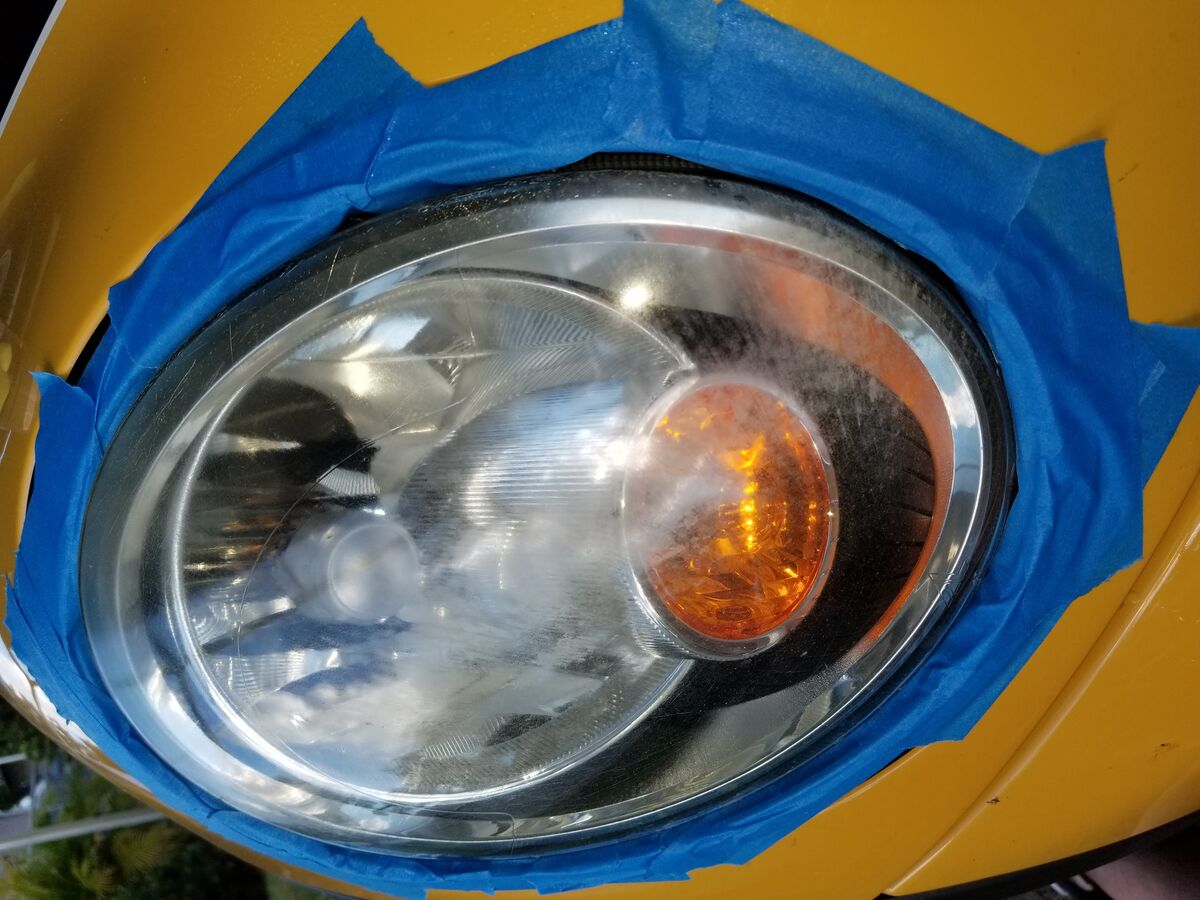 Headlight before restoration