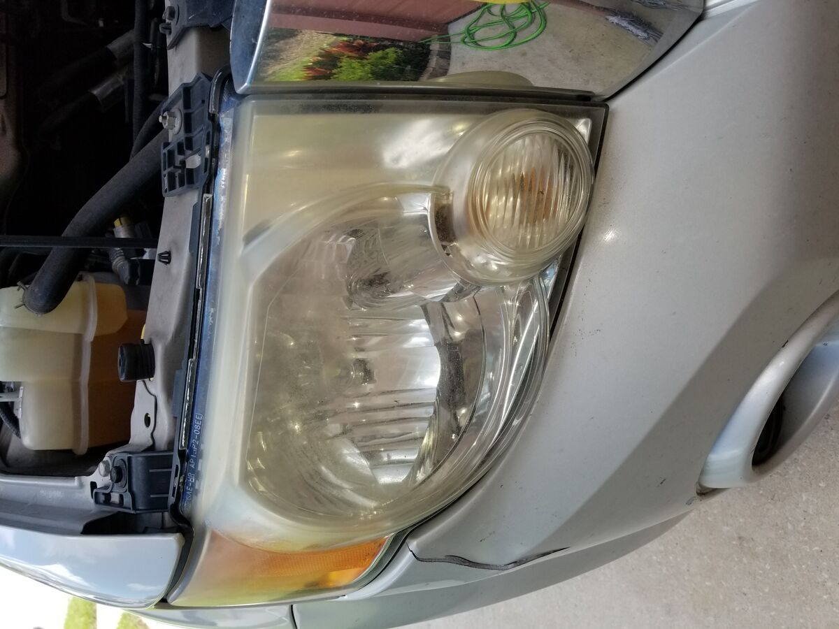 Headlight before restoration